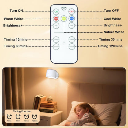 Lemical LED Magnetic Wall Mounted Lights USB Rechargeable Wall Sconces with Remote 3 Color Temperatures Dimmable 360°Rotate Magnetic Ball Convertible to Desk Lamp Bedside Light for Reading Hallway