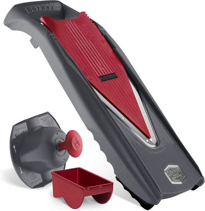 Börner by Reston Lloyd Mandoline Slicer Vital (Starter Set) • V-Slicer with 10 Cutting Styles & Safety Food Holder • Adjustable Kitchen Slicer & Dressing Function