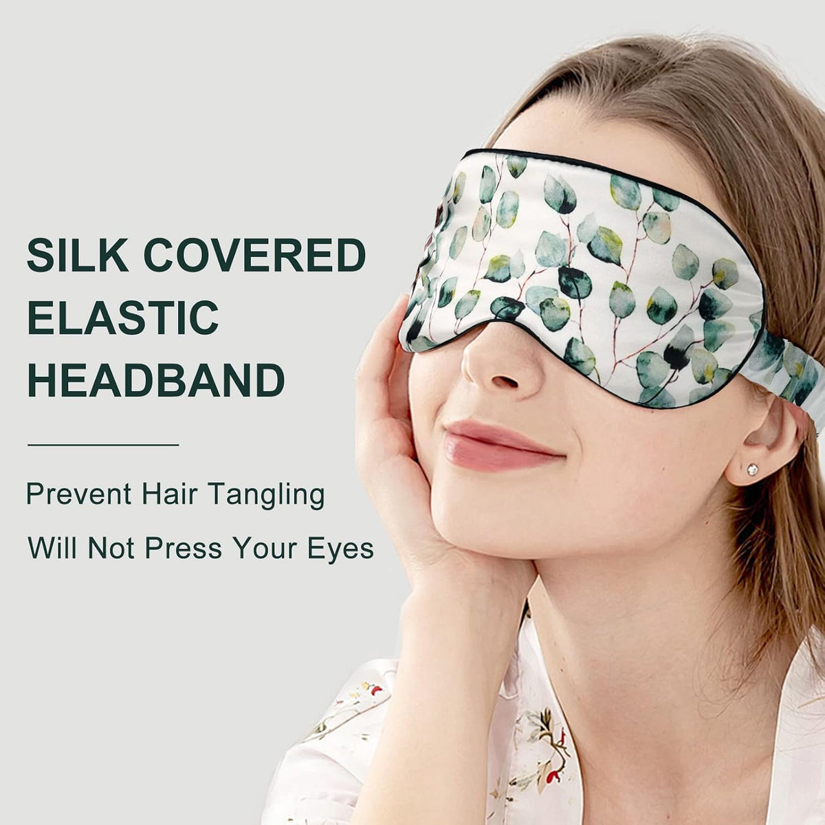 OLESILK 100% Mulberry Silk Sleep Mask for Women - Zero-Pressure Blackout