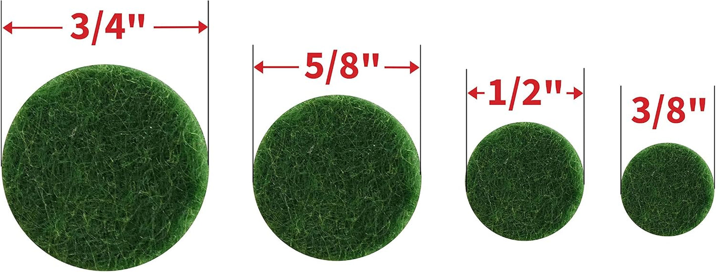 9423 Self-Adhesive Felt Surface Protection Pads, Assorted Sizes, 46-Count, Green