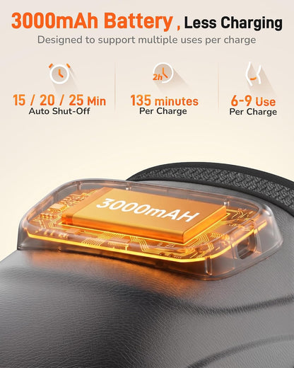 Knee Massager with Heat and Red Light Therapy : 4-in-1 Compression Massage with 14 Chambers & Vibration for Pain Relief, Cordless Home Office Use for Seniors and Active Adults, 5000mAh