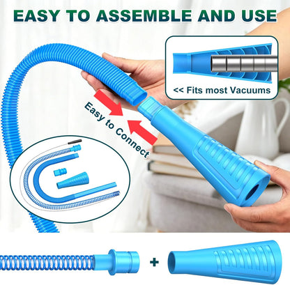 Sealegend 2 Pieces Dryer Vent Cleaner Kit Dryer Lint Vacuum Attachment Hose | Flexible Dryer Vent Vacuum Hose for Deep Cleaning/Lint Remover Kit with Guide Wire/Dryer Lint Trap Cleaner Ease of Use (Blue)