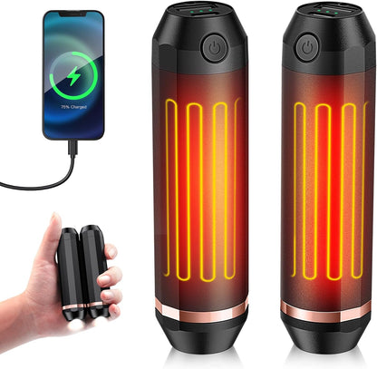 3-in-1 AI Hand Warmers Rechargeable 10000mAh 24Hrs 360° Heating | Dual Power Bank & Flashlight, Portable Pocket Heater, Outdoors Hunting Camping Accessories, Gift for Men Women