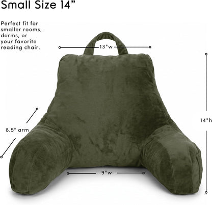 Nestl Reading Pillow with Shredded Memory Foam, Designed for Sitting Up in Bed and Couch, Back and Arms Adjustable Support for Adult & Teens Backrest Pillows for Reading, with Washable Cover Dark Grey