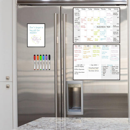 JJPRO Magnetic Dry Erase Chore Chart Set for Fridge-Used for Multiple Kids-One Chore Chart and Two Bonus Dry Erase Pad/Grocery Boards-Behavior Chart for Multiple Kids