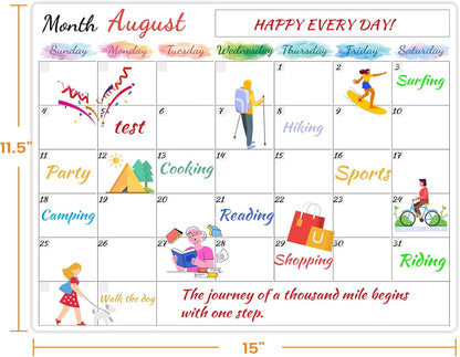 Dry Erase Magnetic Calendar for Refrigerator - 15"x 11.5" Monthly Calendar Whiteboard + 9" x 7" Weekly Planning Board, Fridge Calendar Magnet