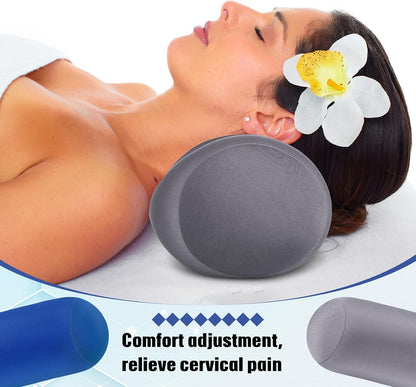 Geelin 2 Pcs Microbead Roll Pillow 11.8 x 6.3 Inch Soft Pillow Bolster Cylindrical Pillow Microbead Pillows for Sleeping Home Travel Neck Head Back Support Rest (Violet, Black)