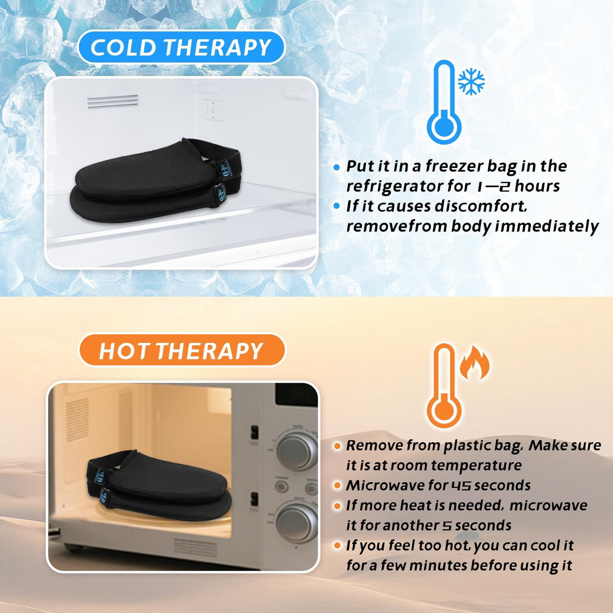 Foot Toes Ice Pack Wrap, Hot and Cold Compress for Bunion Relief