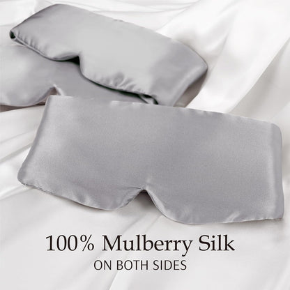 Zenssia 100% Mulberry Silk Sleep Mask Eye Mask for Men and Women, Light Plum