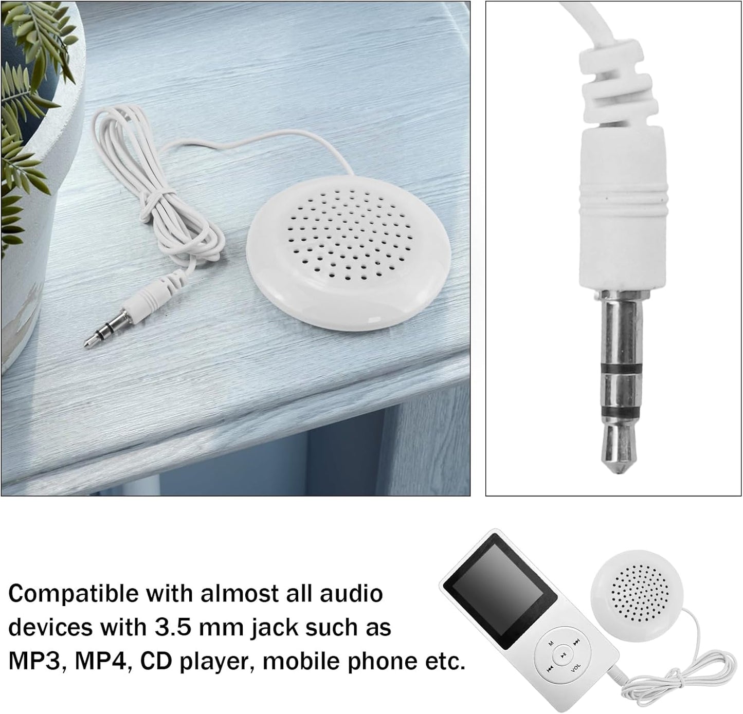5 Pcs Pillow Speaker, New 3.5mm Mini Stereo Speaker for MP3 Phone Portable CD