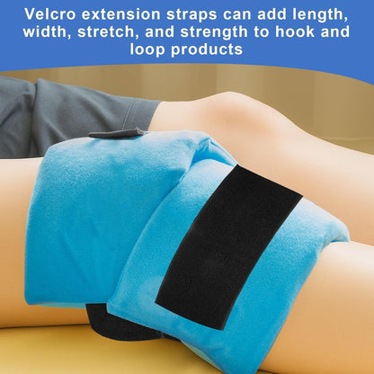 4 Pcs Extender Strap, Reusable Ice Belt, Adjustable Ice Pack Strap, Elastic Hook and Loop Extension Straps for Ice Pack Back, Knee, Ankle Braces, Vests, Wraps, and Belts, Multiple Uses, Black