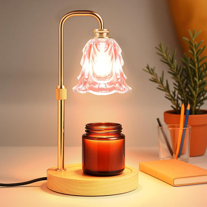 Candle Warmer Lamp with Timer and Dimmer, Electric Wax Warmers for Scented Candles with 5 Brightness Settings, Anti-Glare Lamp with Adjustable Height, Home Decor, Gift for Birthday, Valentines