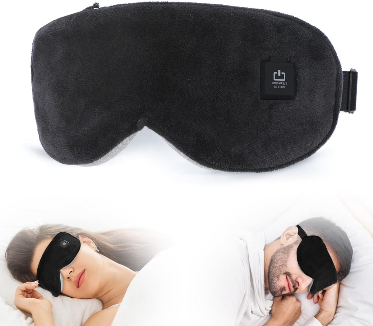 Heated Eye Mask for Dry Eyes, Stye Relief and Improved Sleep - Cordless Rechargeable Warm Compress with Graphene Heating, 3 Temp Settings, Auto Shut-Off, Washable Sleep Mask for Travel