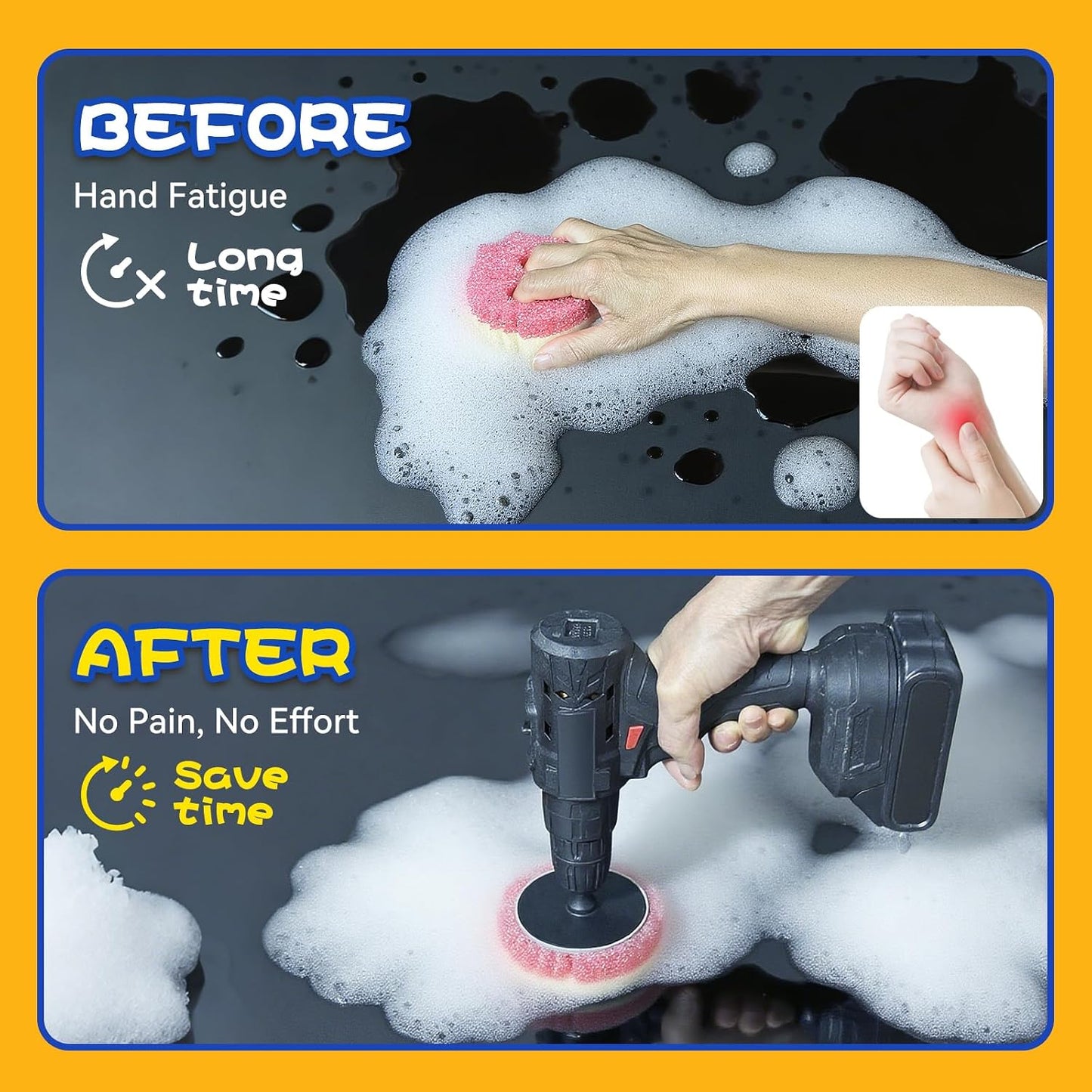 FORHOGAR Drill Attachment Compatible with Scrub Daddy/Mommy Sponges, Drill Brush Accessorise for Grout, Floor, Tub, Shower, Tile, Bathroom and Kitchen Surface