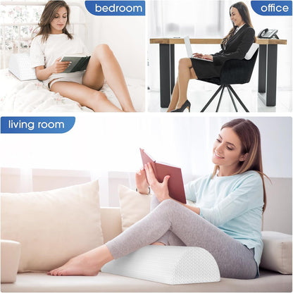 Knee Pillow for Back Sleeping Memory Foam Half Moon Bolster Pillow for Legs