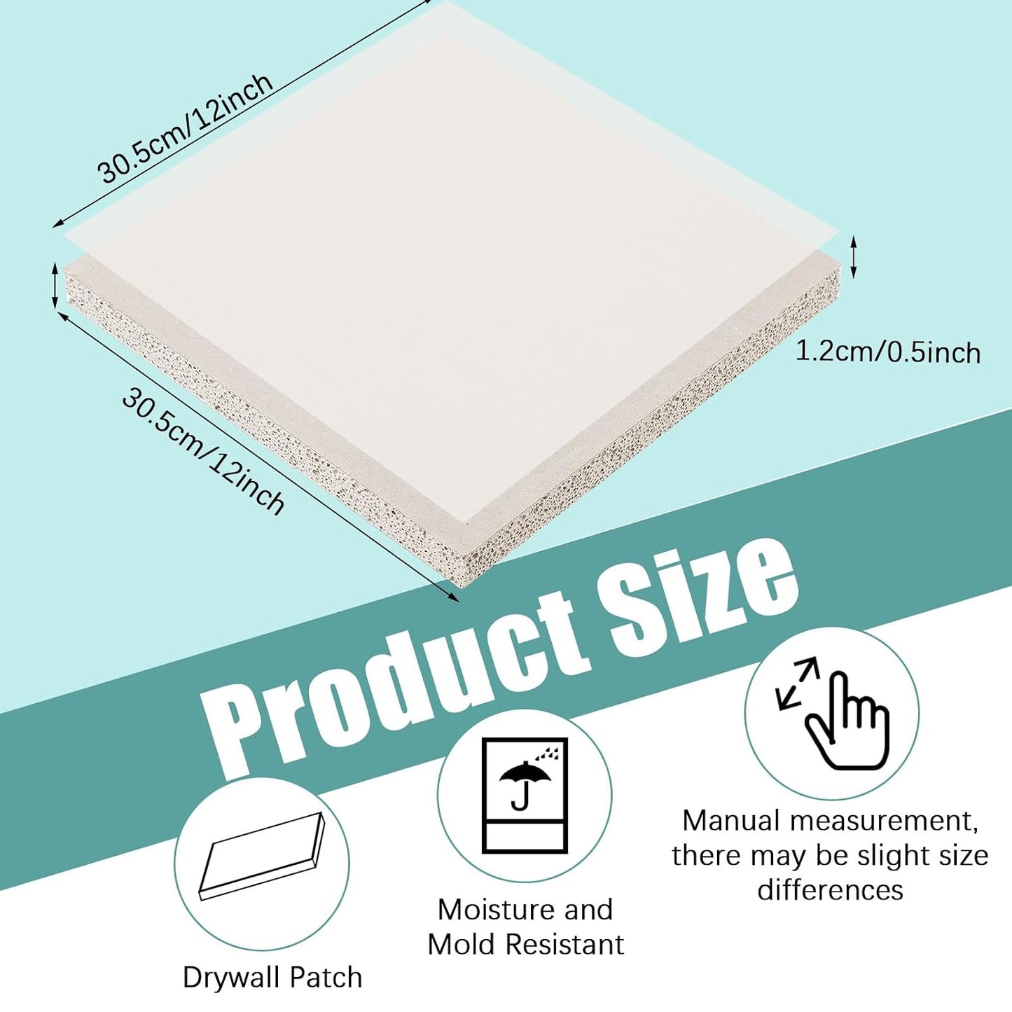 Drywall Repair Panel Drywall Patch Panel for Wall Repair(4 Pieces,12" x 12" x 1/2")