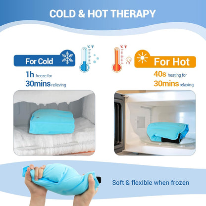 Comfytemp Ankle Foot Ice Pack Wrap for Plantar Fasciitis Relief, FSA Eligible HSA, Ankles Brace for Sprain Pain, Heel Spur, Swelling, Achilles Tendonitis, Hot Cold Gel Ice Pack for Injuries Reusable