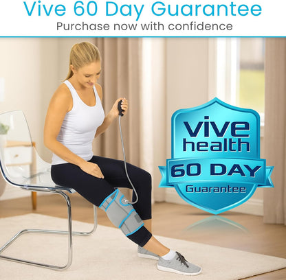 Vive Compression Knee Ice Wrap - Reusable Brace with Air Pump - Hot/Cold