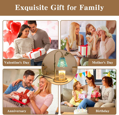Fragrance Candle Warmer Lamp with 2 Bulbs Electric Candle Warmer with Timer & Dimmer for Home Decor