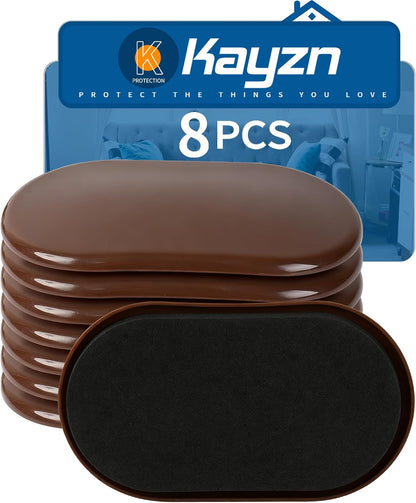 Furniture Slider, 3-1/2" x 6" Oval Heavy-Duty Furniture Movers, Reusable Carpet Sliders for Furniture, Heavy Furniture Moving Pads Moving Sliders - Protect The Surface of The Carpet (8 Pack)