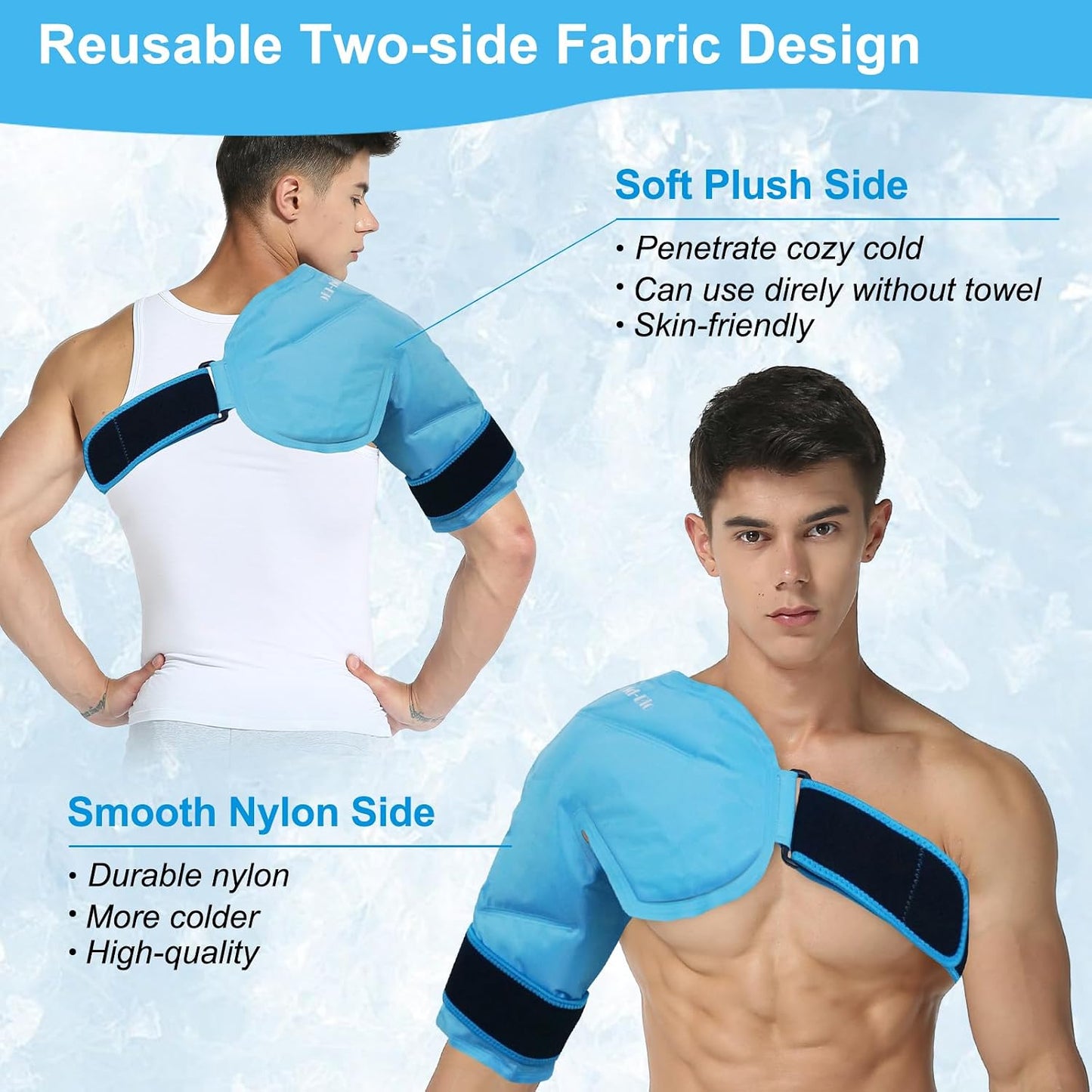 Neck and Shoulder Ice Pack for Pain Relief, Extra-Large Reusable Hot & Cold Gel Wrap, Therapy for Rotator Cuff, Muscle Spasms, Swelling, Surgery Recovery – Long-Lasting Cold Compress