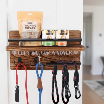 Dog Leash Holder for Wall,Key Holder Wall Mount,Home Keys Organizer Rack Decorative Pared Hook Holders Llaves Hooks for La Decor Small Hanger Mounted Colgar Keyholder Black Metal Pet Hanging