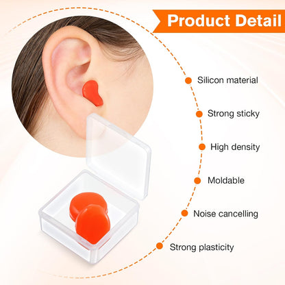 Frienda 21 Pairs Silicone Ear Plugs for Sleeping,Blue, Orange, Rose Red