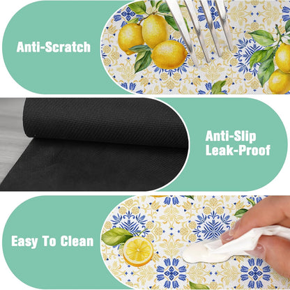 Kitchen Sink Splash Guard Faucet Mat 24" X 5.5" Tropical Leavesl Absorbent Fast Drying Mat Faucet Draining Mat Sink Splash Guard Behind Faucet Drip Catcher for Kitchen Bathroom