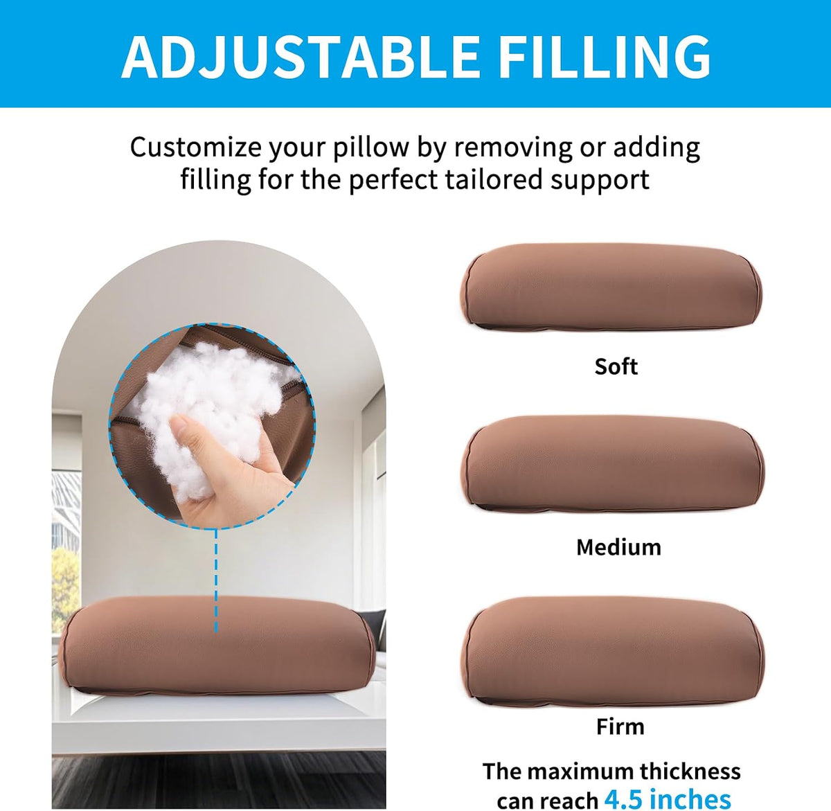 YOUFI Leather Recliner Headrest Pillow with Self-Stabilizing Weighted Base