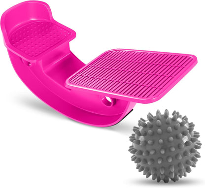 ProHeal Foot Rocker Calf Stretcher with Spiked Ball Massager - for Plantar Fasciitis, Achilles Tendonitis - Calf, Foot, Heel, and Ankle Stretcher - Lower Leg Pain Relief - Gray with Green Ball