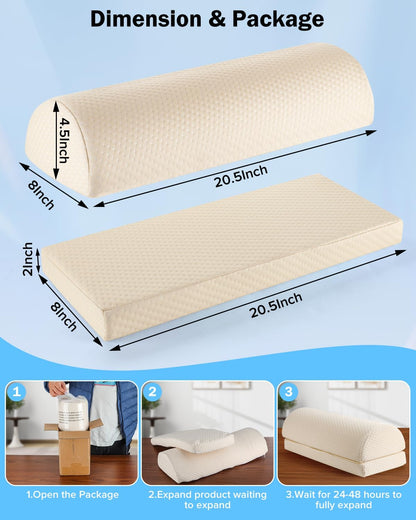 Lumbar Support Pillow for Bed for Back Pain Relief | Adjustable Lower Back Pillow for Sleeping, Memory Foam Back Support Pillow for Side & Back Sleepers, Washable Cover