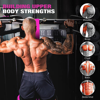 HPYGN Two Foots Pull Up Assistance Bands, Heavy Duty Resistance Band for Pull Up Bar, Adjustable Weight/Size with Fabric Feet/Knee Rest, Bands for Pull Up Assist for Strength Training, Pull Up