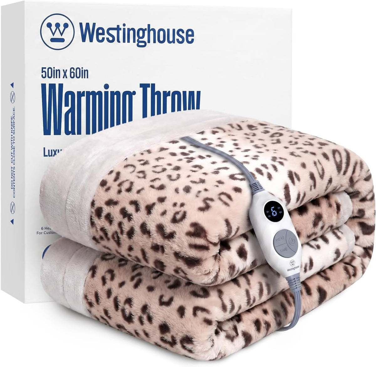 Westinghouse Heated Throw Blanket, 50"x60", Charcoal, ETL Certified