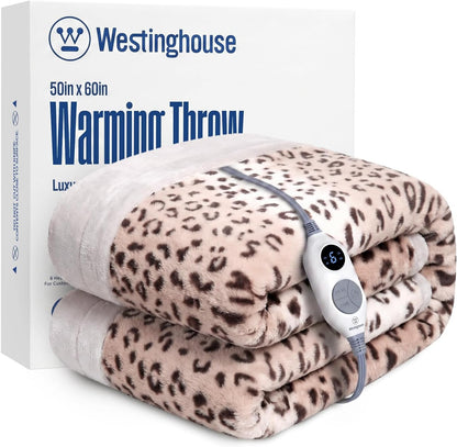 Westinghouse Heated Throw Blanket, 50"x60", Charcoal, ETL Certified
