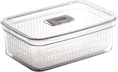 BINO | Produce Saver - 23.7 Cup/5.6L | Fridge Storage Containers for Fruits and Vegetables | Vegetable Storage with Adjustable Air Vent, Removable Basket | BPA-Free Fridge Organizers and Storage