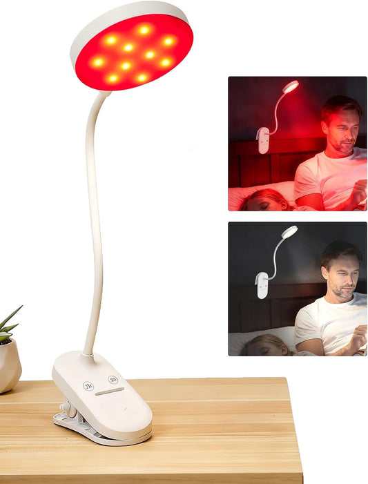 SZOKLED Red Light Reading Lights for Books in Bed, Clip on Lamp