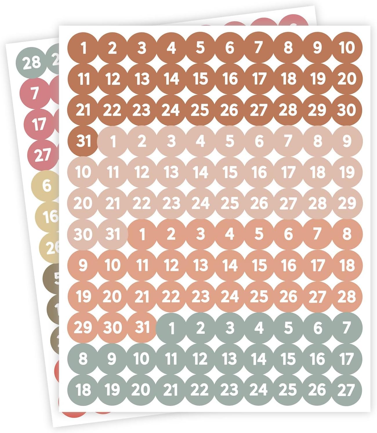 Andaz Press Colorful 7 Days of Week Stickers, Day Week Calendar Stickers for Adults Planner Day Dots Food Labels for Food Containers Date Calendar Planner Stickers Week Day Sticker Labels, 480-Pack