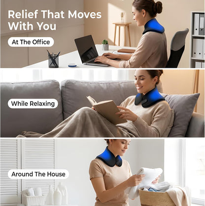 Heated Neck Wrap for Pain Relief – Microwavable Neck Heating Pad for Cervical Pain, Hot & Cold Therapy Neck Pillow, Microwave Heat Pack for Sore Muscles & Stiff Neck