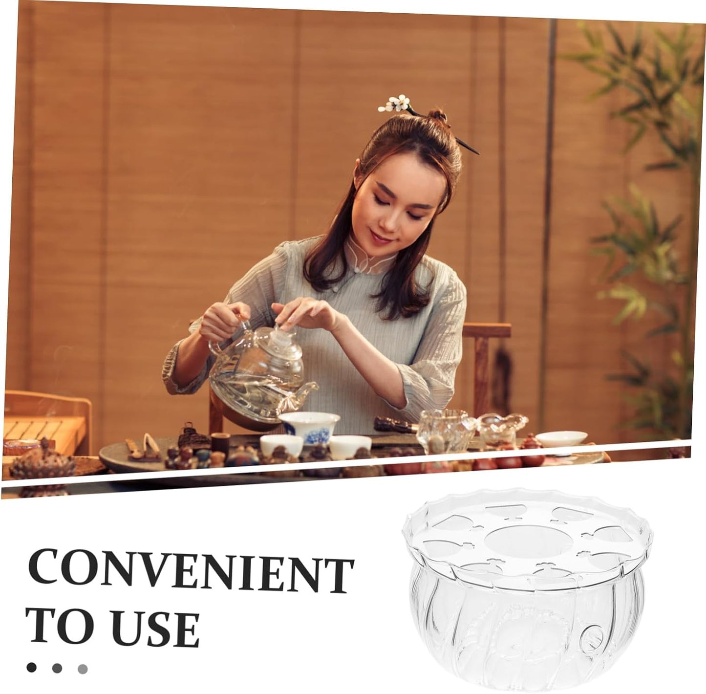 GLEAVI Teapot Warmer and Candle Heater Base Glass Design for Teapots and Beverages Elegant Tea Kettle Warmer for Cozy