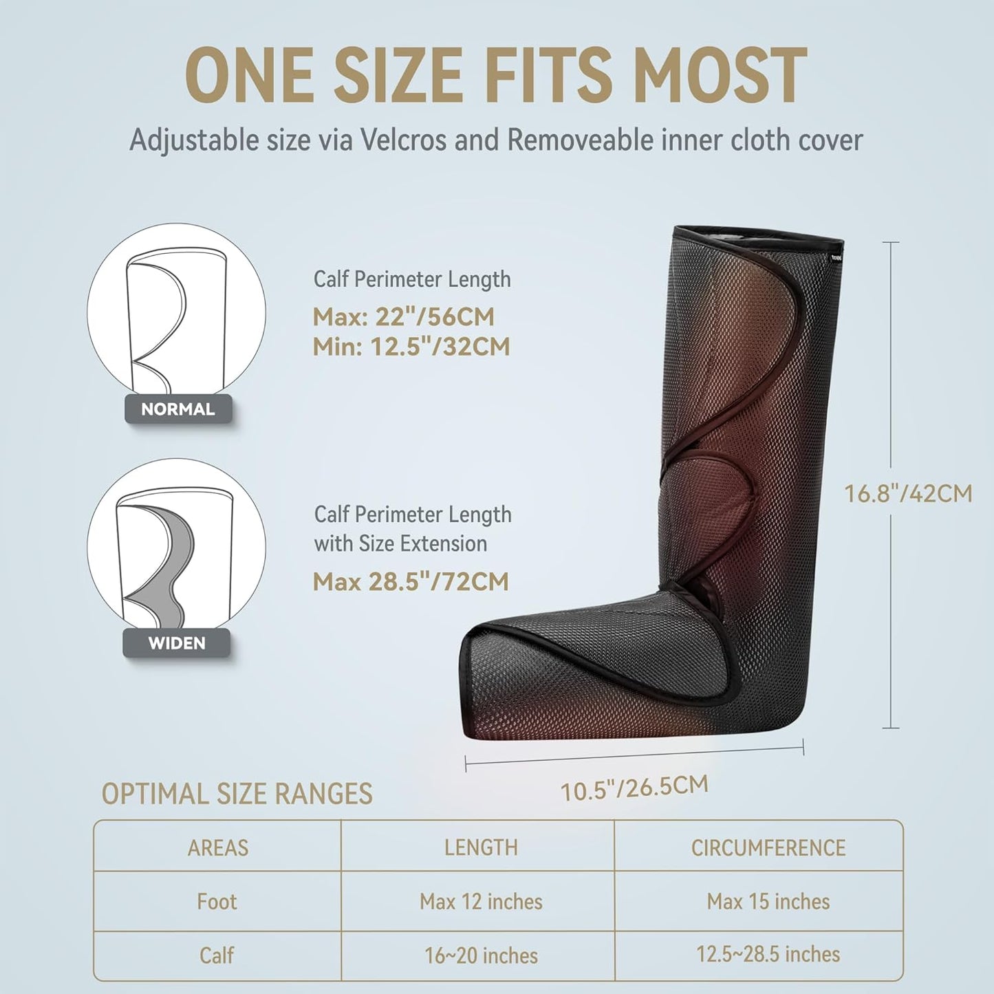 FIT KING Air Compression Leg and Foot Massager with Heat for Circulation | FSA-HSA, Adjustable Leg Wraps, Size Extensions, 3 Modes 3 Intensities, Helpful for Pain Edema RLS, Great Gift for Wife Mom