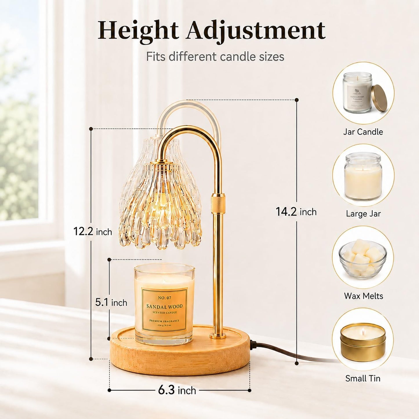 Modern Candle Warmer Lamp with Timer,Lamp Candle Warmer for Jar Candles