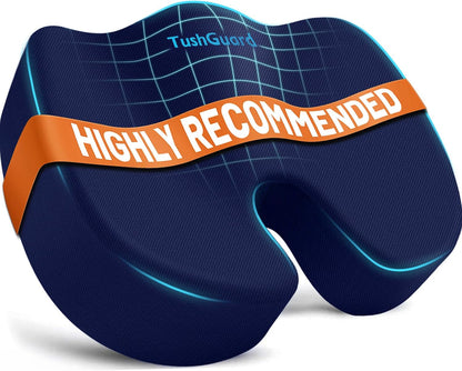 TushGuard Seat Cushion for Office Chair, Memory Foam Chair Cushion, Black