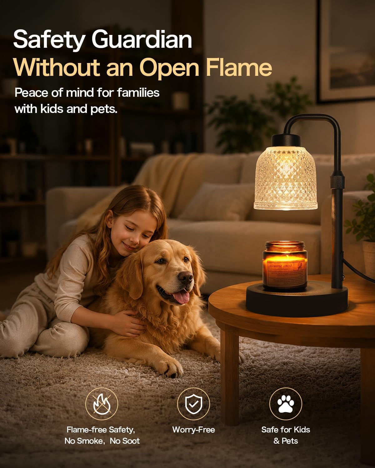 AIFEI Candle Warmer Lamp with Timer, 2/4/8H Auto-Off Candle Lamp, Black