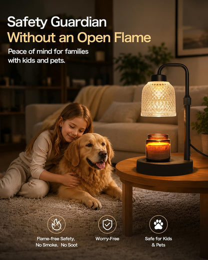 AIFEI Candle Warmer Lamp with Timer, 2/4/8H Auto-Off Candle Lamp, Black
