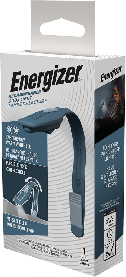 Energizer Flex-R LED Rechargeable Book Light for Reading in Bed, Reading Light with Warm LED Color, Long-Lasting and Lightweight, Pink