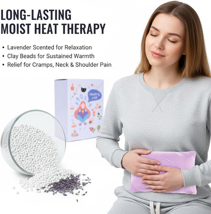 Microwavable Heating Pad - Multi-Purpose Warm Relief for Neck, Shoulders, Lumbar Muscles, Colic & Upset Stomach, Soft Skin-Friendly Fabric, Portable for Home/Office/Travel