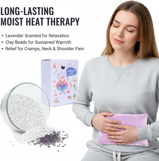 Microwavable Heating Pad - Multi-Purpose Warm Relief for Neck, Shoulders, Lumbar Muscles, Colic & Upset Stomach, Soft Skin-Friendly Fabric, Portable for Home/Office/Travel