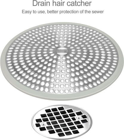 LEKEYE Shower Drain Hair Catcher/Strainer/Stainless Steel and Silicone