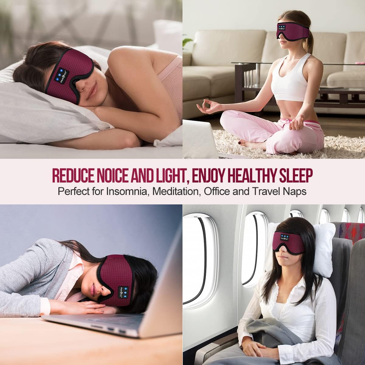 MUSICOZY Sleep Headphones Bluetooth 5.4 Sleep Mask with HD Sound