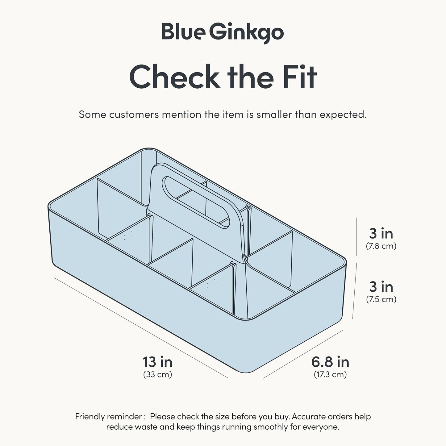 BLUE GINKGO Stackable Organizer Caddy, Rectangle, White, Made in Korea | Portable. Adjustable. Home, Office & School Storage.